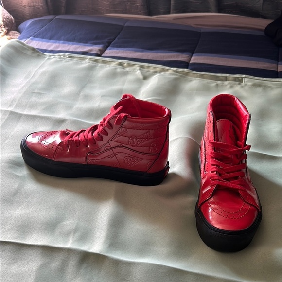 Red High-Top Sneakers - Picture 3 of 11